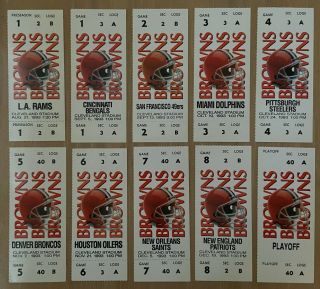 Vintage 1993 Nfl Cleveland Browns Full Football Tickets - Broncos Steelers 49ers