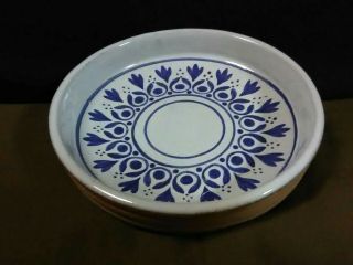 Lovely Vtg.  Tlalpujahun Michoacan Colin Mexican Pottery Blue/white Clay Dish