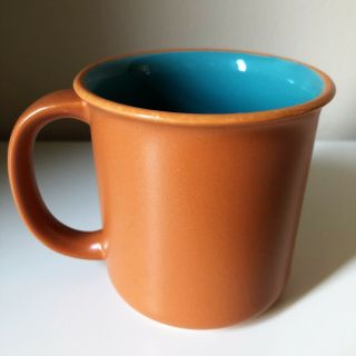 Vintage Crown Corning Japan Sonora Blue 12 Oz Coffee Mug Cup Terra Cotta Pottery