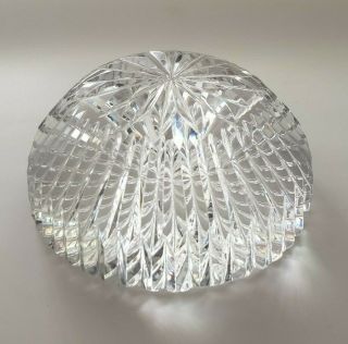 Vintage Dome Shape Cut Glass Clear Paperweight Crystal Art Glass 3.  5