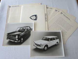 1968 Peugeot Car Press Kit Brochure W/ Photos 404 Station Wagon & Sedan