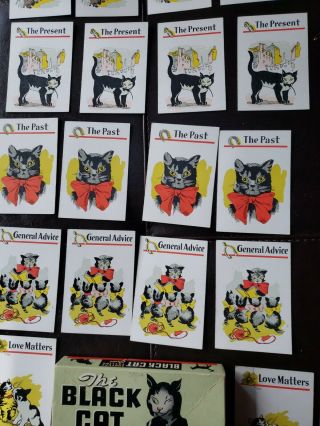 Antique 1940s The Black Cat Fortune Telling Game In 3