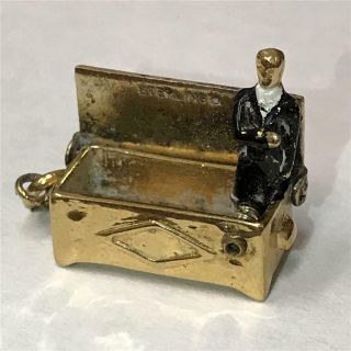 Vintage Wells Sterling Silver & Enamel Magician Moving Charm For Bracelet