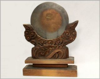 Sg49 Japanese Antique Shinkyo Bronze Divine Mirror Shinto Amaterasu Oomikami