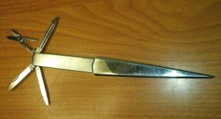 Letter Opener With Folding Tools Knife File Scissors Screwdriver Vintage Japan