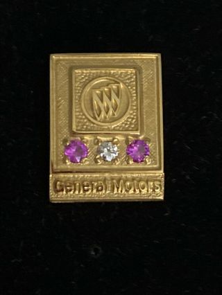 Vintage Gm General Motors 10k Gold Filled Diamond Service Award Tie Tac Pin 30 Y