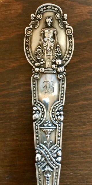 Tiffany & Co.  Renaissance 8 1/2” Sterling Silver Serving Spoon Pat.  1905