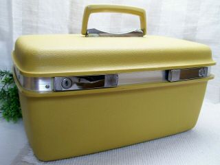 Vintage Gold Samsonite Aspen for JC Penney Hard Shell Makeup Train Case Luggage 2