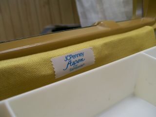 Vintage Gold Samsonite Aspen for JC Penney Hard Shell Makeup Train Case Luggage 3