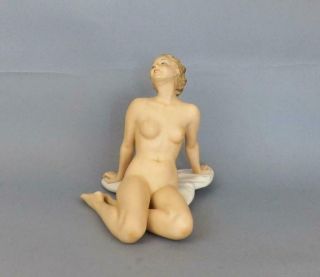Antique Porcelain German Art Deco Figurine Of Nude Lady By Wallendorf