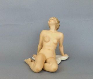 Antique Porcelain German Art Deco Figurine of Nude Lady by Wallendorf 3