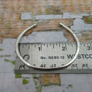 Vintage Signed Jc Solid Sterling Silver Engravable Id Bracelet Cuff 925 Bangle