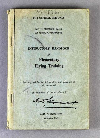 Ww2 Raf Air Ministry Instructors Handbook Of Elementary Flying Training 1942