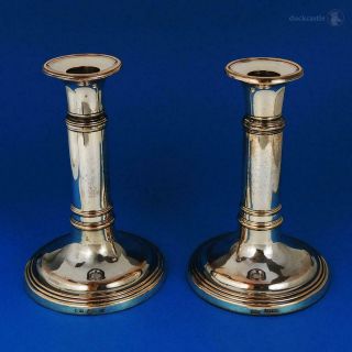 Pair George Iii Old Sheffield Plate Telescopic Candlesticks C1800 Ywc Patent