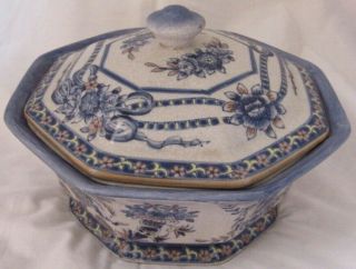 Vintage China Jar With Lid - Cookie Ja - Ming Dynasty Era Style - Royal Blue White