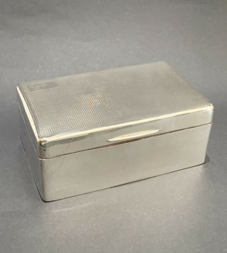 Heavy Engine Turned Solid Silver Cigarette/ Cigar Box - B 