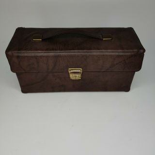 Vintage 10 8 Track Carrying Case Holder Faux Leather Brown Millie Jackson 7.