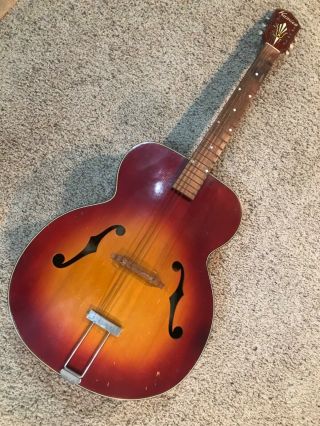 Vintage Kamico Parlor Archtop Acoustic Guitar Kay F - Hole 1940s