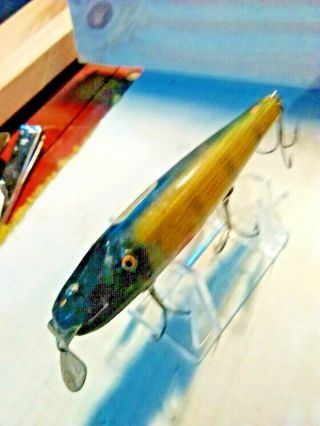 Old Lure Vintage Wooden Painted Eyes Lure For Pike And Bass Fishing Great Color.
