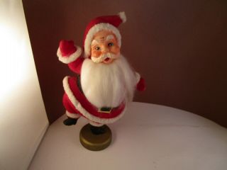 Vintage Plastic Christmas Santa Claus Felt Figurine Figure