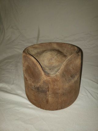 Wood Block Hat Mold Millinery Form