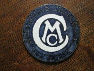 Antique Chalmers Car Motor Company Detroit Mich Radiator Badge 1910
