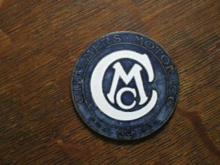 Antique Chalmers Car Motor Company Detroit Mich Radiator Badge 1910 2