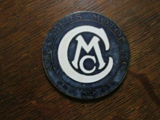 Antique Chalmers Car Motor Company Detroit Mich Radiator Badge 1910 3