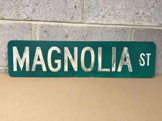 Vintage Magnolia St Aluminum Double Sided Street Sign