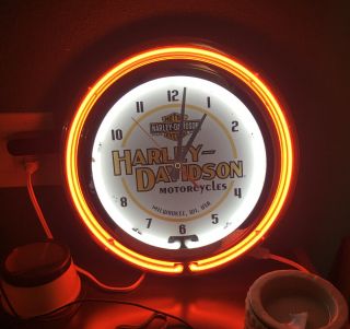 Harley - Davidson Neon Clock