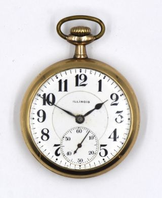 Antique Illinois Bunn Pocket Watch 19 Jewels 16s Fancy Engraved Gold Filled 1915