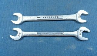2 Vintage Craftsman - V - 3/8 " & 7/16 " Double Open End Wrenches