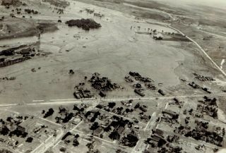 1921 Vintage Photo Aerial View Flood Waters Of Arkansas River In Pueblo Colorado