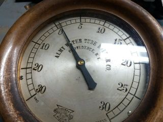 Antique Vintage Steam Pressure Gauge Crosby Brass Bezel 8 - 1/4 