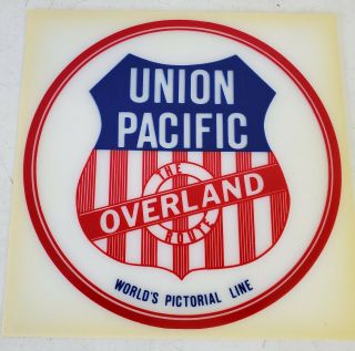 Railroad Drumhead Sign Plastic Insert Union Pacific Overland Route