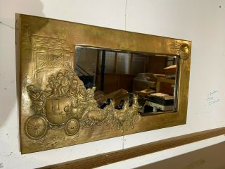 Arts And Crafts Brass Framed Wall Mirror