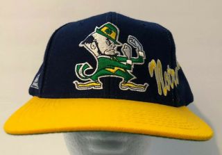 Vintage Notre Dame Fighting Irish Snapback Hat Cap Mens One Size Fits All Euc