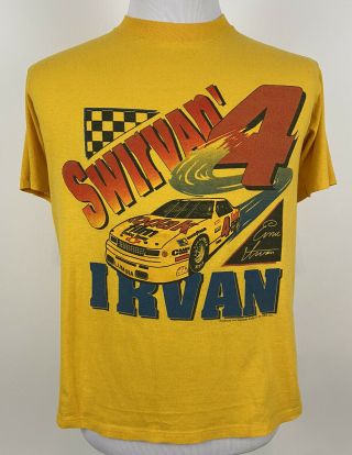 Vintage Ernie Irvan 4 Kodak Racing Team T - Shirt Nascar Mens Sz L Single Stitch