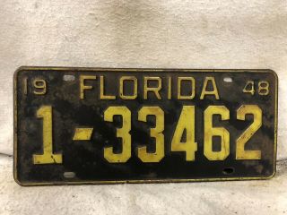 Vintage 1948 Florida License Plate