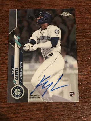 2020 Topps Chrome Kyle Lewis Rookie Auto On Card Seattle Mariners Autograph Rc