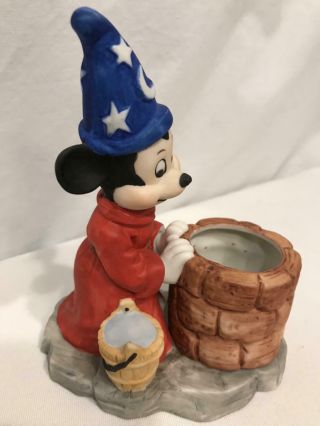 Vintage Disney Productions Mickey Mouse Bisque Figurine Fantasia Wishing Well