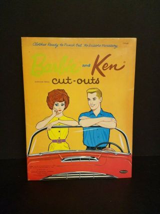 Vintage 1962 Barbie And Ken Paper Doll Cutout - Not Complete F3