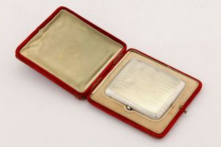 Early 20th Century German 800 Silver Cigarette Case,  Louis Kuppenheim 1908 Cased
