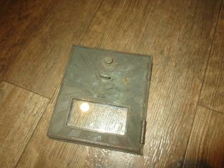 Vintage Us Post Office Box Brass Door With Glass Eagle And Frame Antique Decor