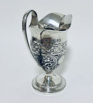 Good Quality Antique Victorian Solid Sterling Silver Milk Cream Jug 1884 3