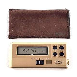 Vintage Seiko Quartz Digital Compact Travel Alarm Clock With Bag Model 883368