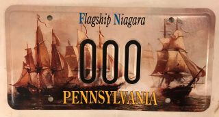 Pennsylvania Flagship Niagara Prototype Sample 000 License Plate Triple 0
