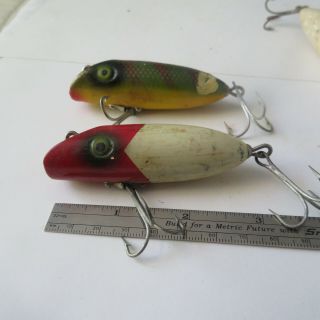 Fishing Lure 2 South Bend 2¾ " Vintage Wood Babe - Oreno Arrow - Red Head And Perch