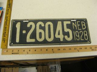 1928 28 Nebraska Ne License Plate 1 - 26045 Douglas County