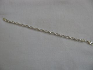 Vintage Milor 925 Sterling Silver Rope Chain Bracelet 6 3/4 " Made In Italy